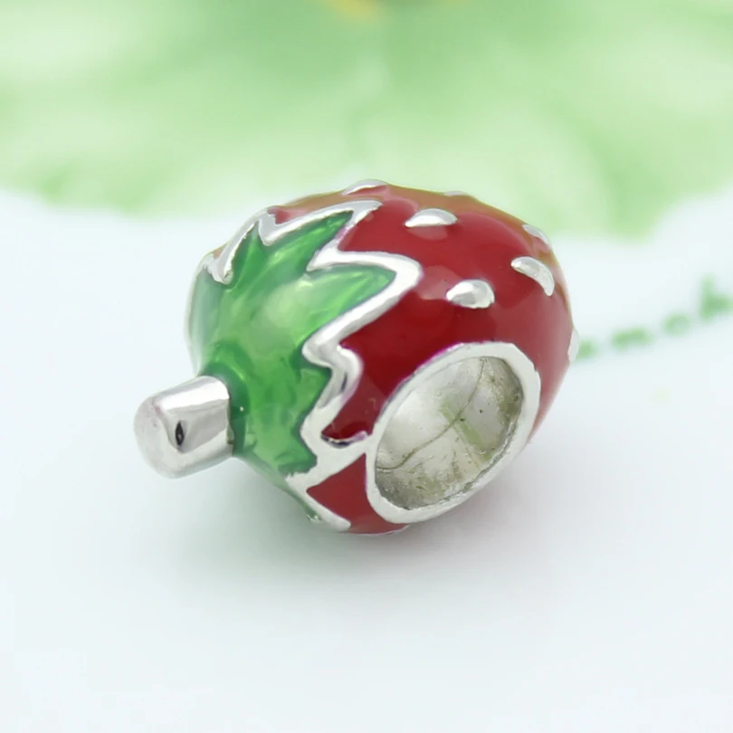 Большие красные амулеты "Клубника" бусины подходят для браслета Pandora