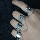 Многослойные панк крутые хип-поп Регулируемая цепь с четырьмя пальцами открытые из сплава женские вращающиеся кольца для женщин подарок на вечеринку