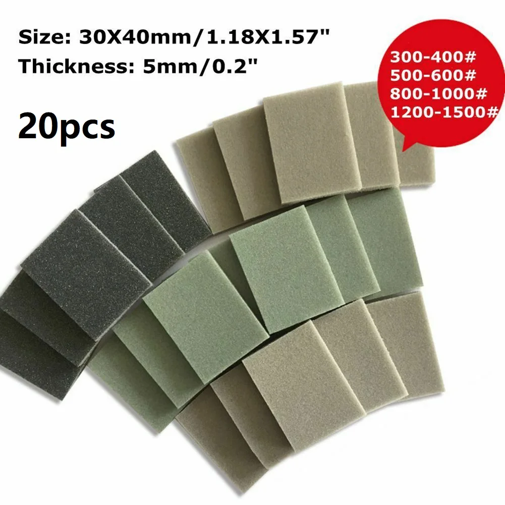 

10/20pcs Sandpaper Sponge Pads Sandpaper Sponge Is Used For Grinding And Polishing Including Metal Plastic Glass Fiber Etc