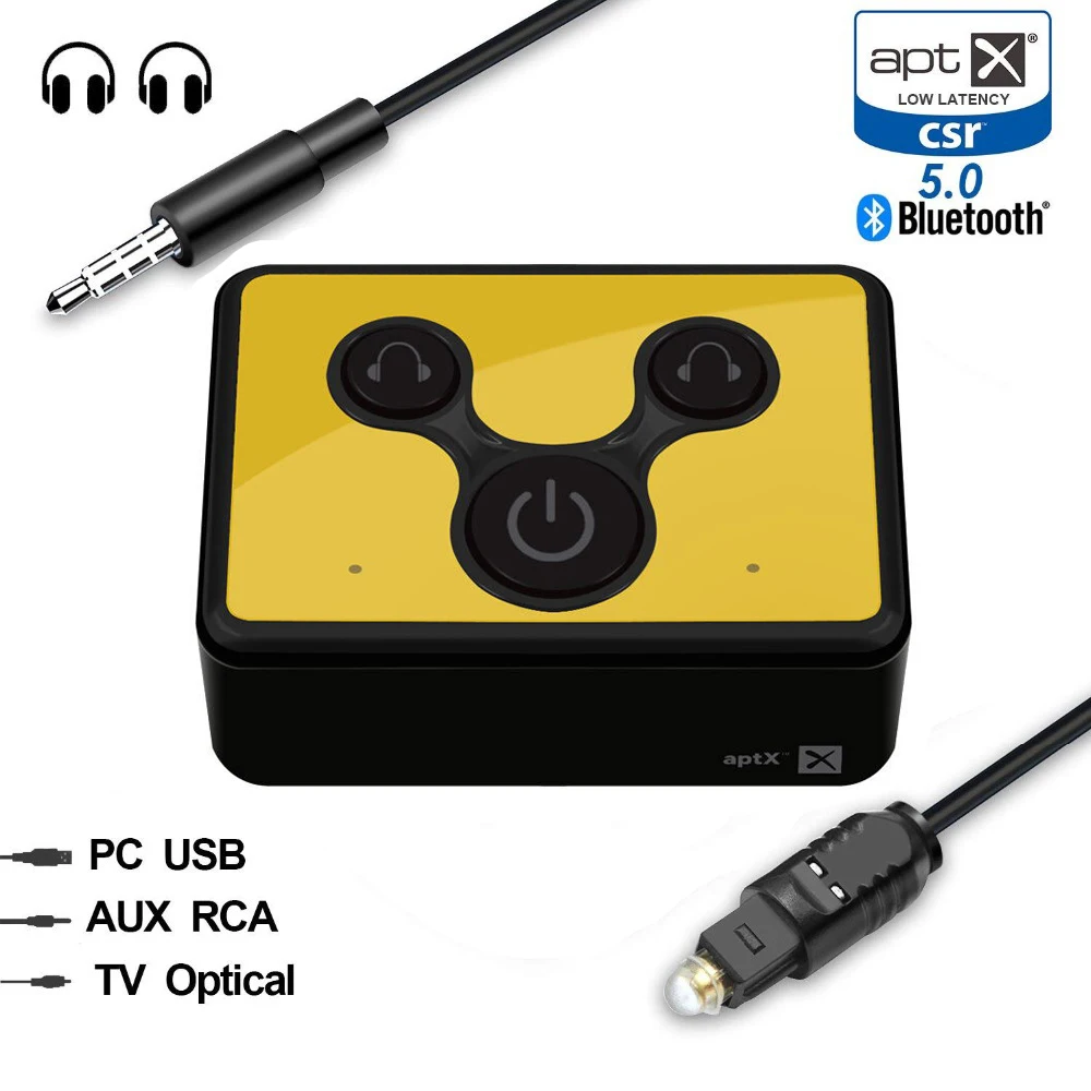 Bluetooth 5 0 Aptx с низкой задержкой SPDIF Toslink Оптический RCA Aux 3 мм музыкальный передатчик