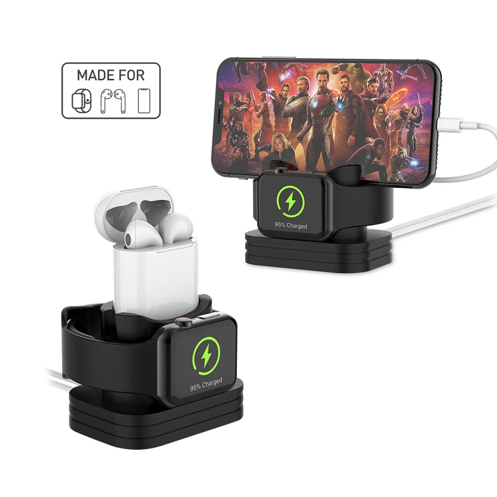 AIYIMA 2 в 1 Apple Watch Подставка для зарядки док-станции Airpods iPhone One Plus X XS 8 iWatch док-станция