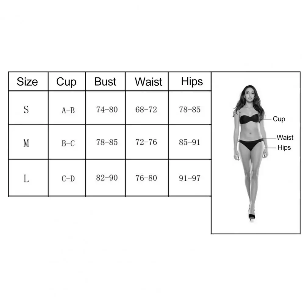 

Women Sexy Hollow Push-Up Bra Underwear Split Swimsuit Bikini Set Beach Swimwear
