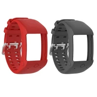 2x silicone watch band wrist strap wristband replacement for polar m600 smart watch red gray