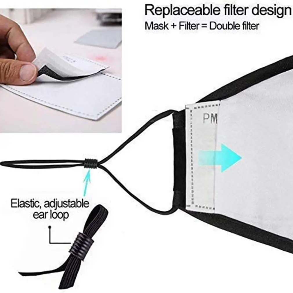 

Washable Reuse Face Protection Covering Anti-Spray Filtration Breathable Cotton Cloth for Women/Men