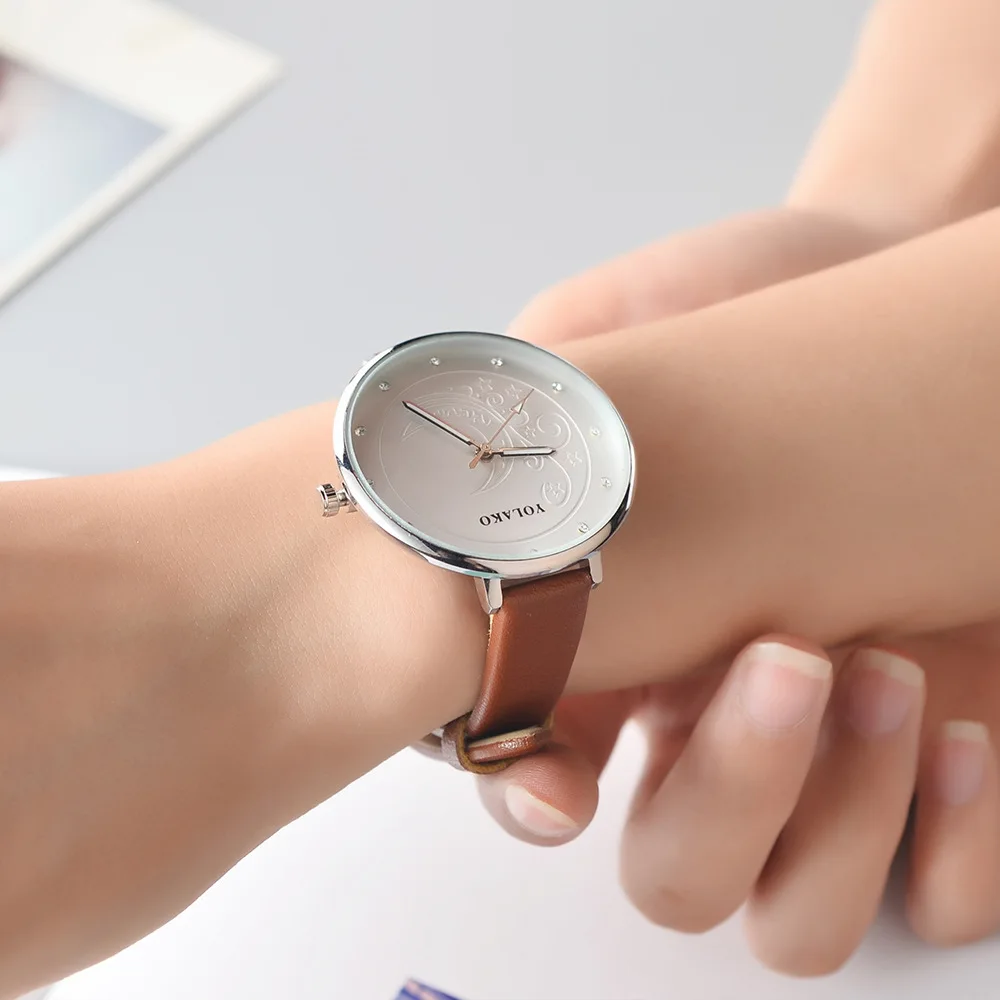 Женские романтичные кварцевые наручные часы с Луной и небом кожаные женские