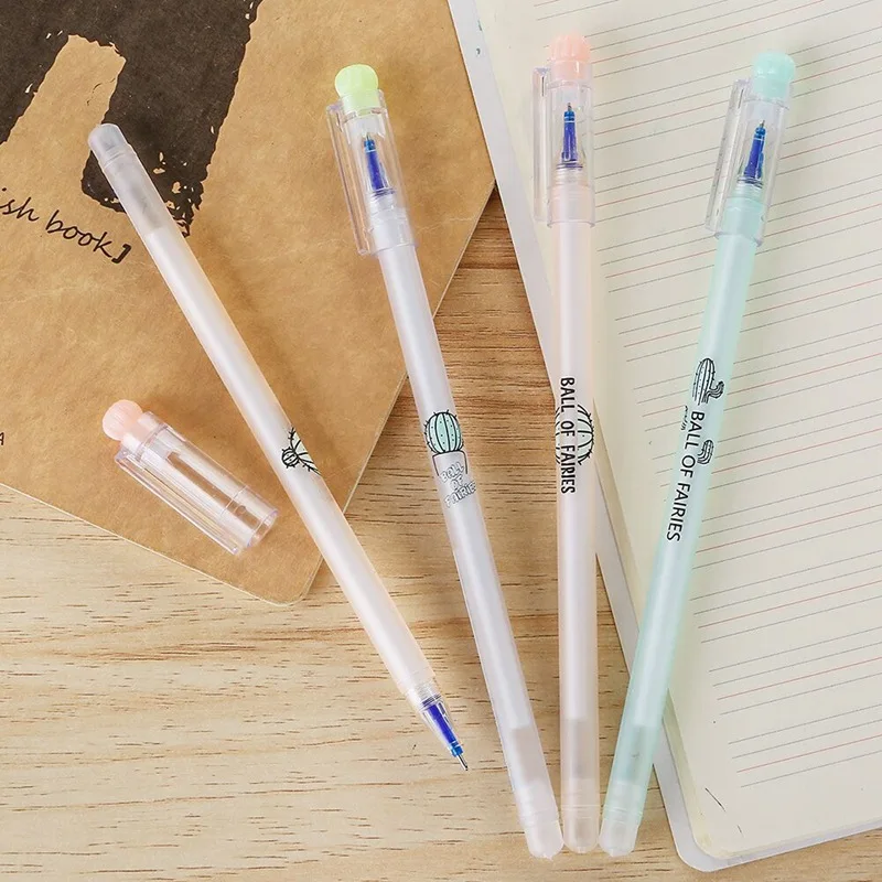 Гелевая ручка с кактусами 0 38 мм стираемая стержень синими чернилами ручки для