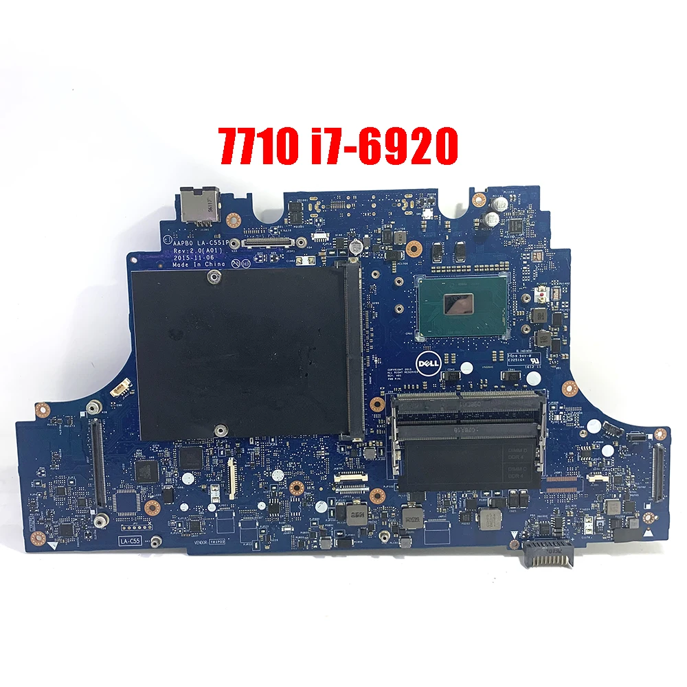 

В наличии для материнской платы DELL 7710 DDR3 Inspiron Intel I7-6920HQ 05RY82 SR2FT Φ 100% Test Good Working SHELI