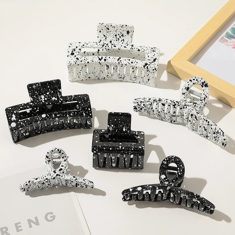 

2021 New Rectangle Hair Claws Plastic Hair Grab Clips Women Korean Hair Accessories for Girls Buckle Bath Ponytail Holder