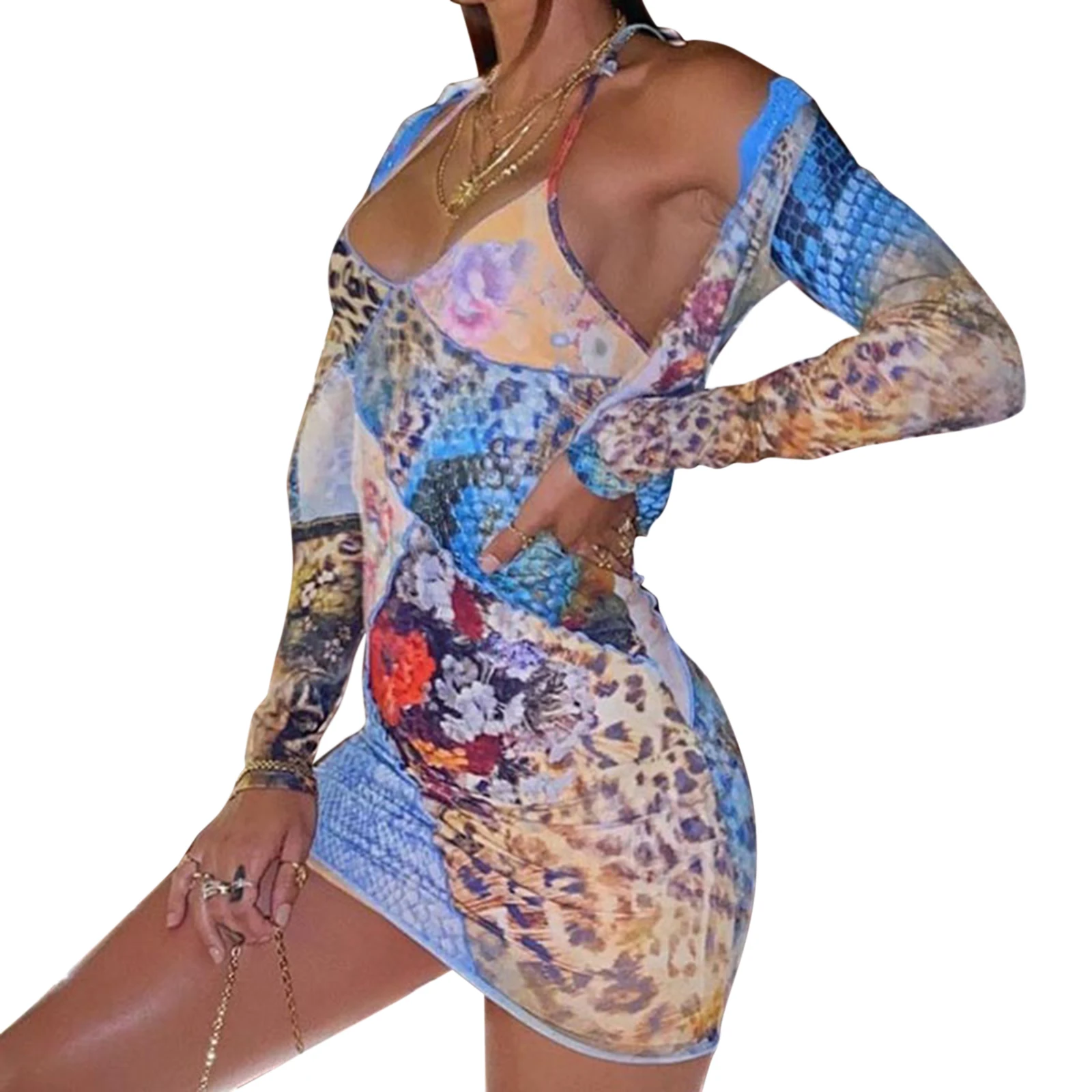 

Женская модная пикантная обувь с цветочными мотивами и модное цельное платье без рукавов с лямкой на шее платье с глубоким вырезом Вечерние...