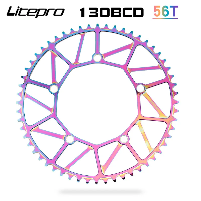 Litepro Ультралегкая велосипедная Гальваническая цветная звезда BCD 130 мм 46/48/50/52/54/56/58T
