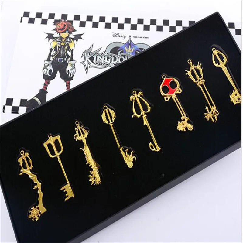 8 шт./компл. лезвие ключа Kingdom Hearts II соры ожерелье брелок Подвеска оружие набор