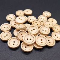 13mm 15mm 2 hold wood buttons for crafts wood sewing button for clothing sewing accessories 2550100pcs