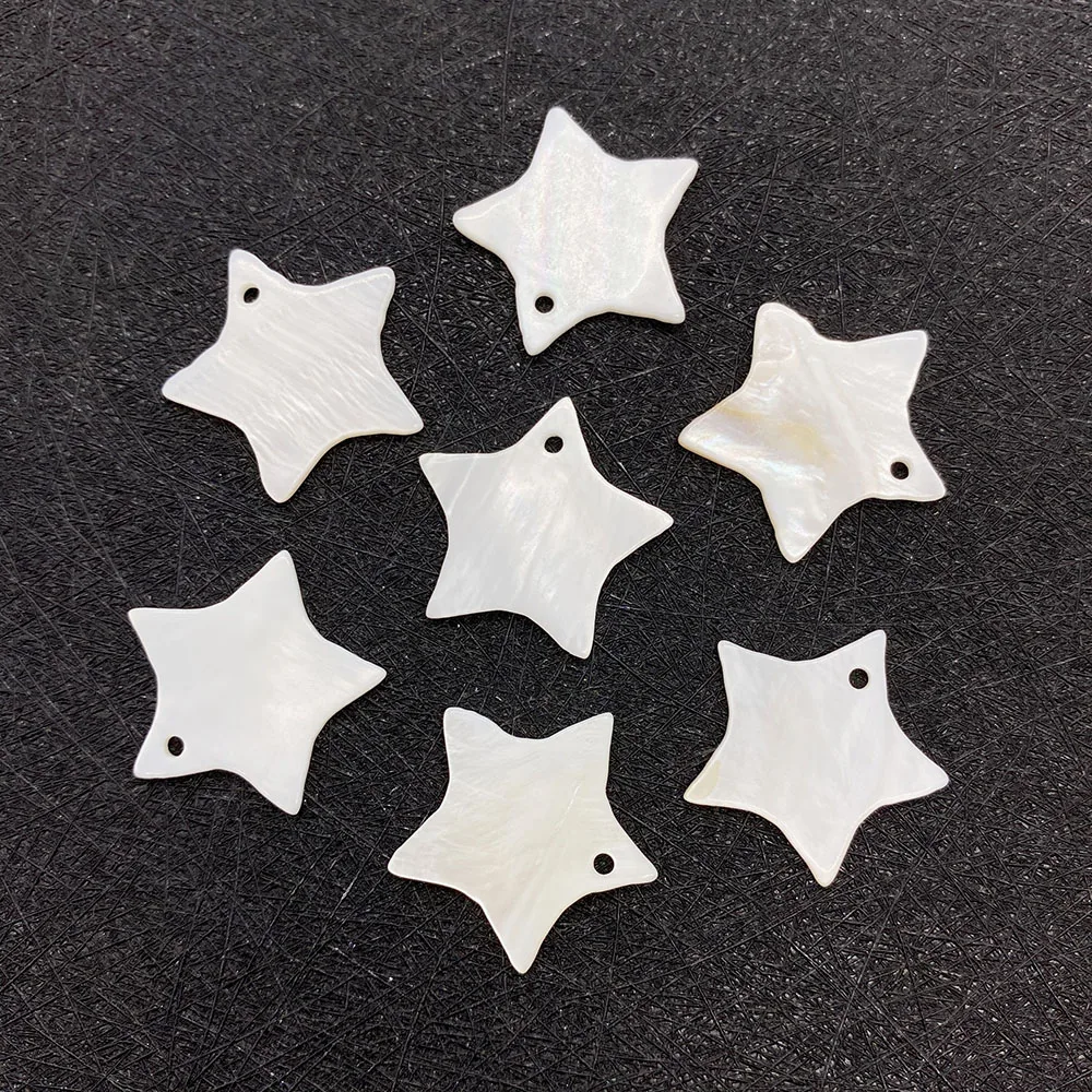 

22mm Five-pointed Star Shape Natural Freshwater Shell Pendan Charms for Jewelry Making DIY Necklace Earring Accessory Wholesale