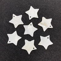22mm five pointed star shape natural freshwater shell pendan charms for jewelry making diy necklace earring accessory wholesale