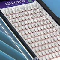 iguionss 3d4d eyelashes short stem pre made fans silk soft lash faux mink lashes natural extensions volume fans eyelash