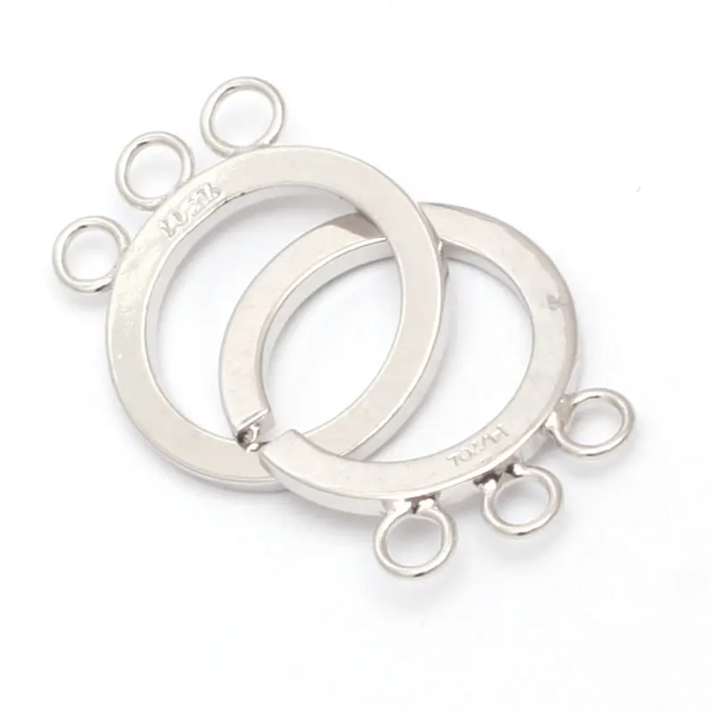 14K позолоченная застежка 12 мм 16 мм DIY Neckalce DIY Ювелирные изделия одна штука для продажи оптом - Цвет: 16mm white  3 strand
