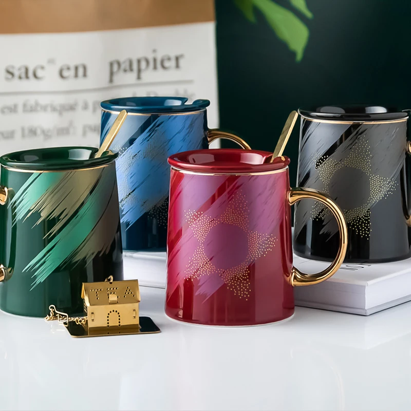 Творческая абстрактная пентаграмма Цветная Керамическая кружка креативная