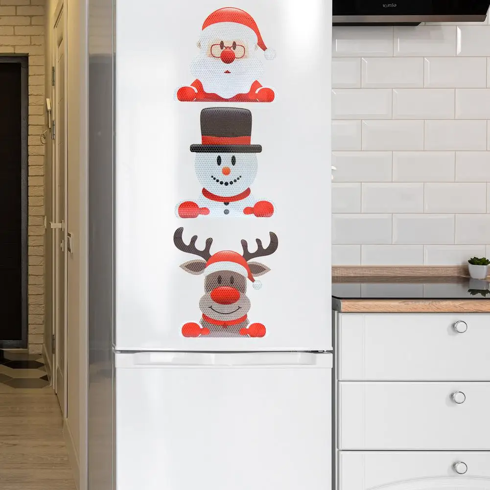 

Cartoon Snowman Car Magnet Stickers Set Christmas Fridge Handle Cover Santa Claus Microwave Oven Dishwasher Door Handle Cover