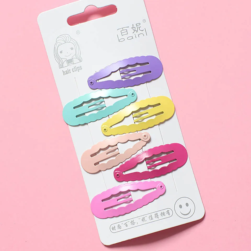 Корейская челка зажим девочка сердце розовый конфеты краска BB Милая любовь