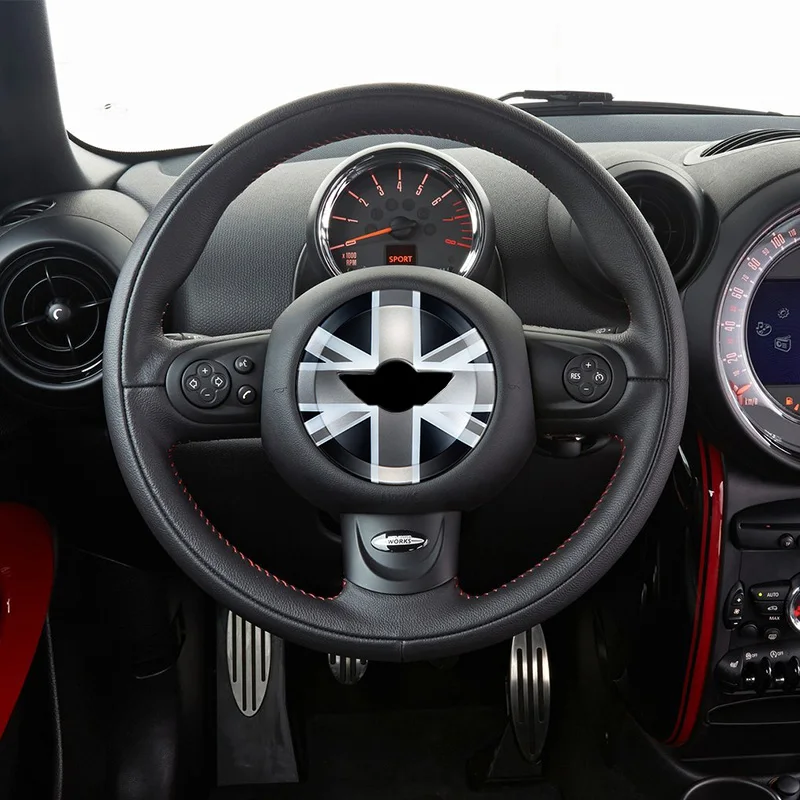 

Car Steering Wheel Panel Decoration Cover Sticker For MINI Cooper ONE R55 R56 R57 R58 R59 R60 R61 Accessory Styling Modification