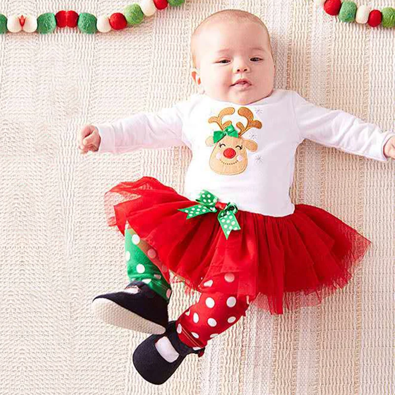 Emotion Moms Baby Girl Suit Dress Christmas Clothes Newborn Gift Cotton 1-7YEARS | Мать и ребенок