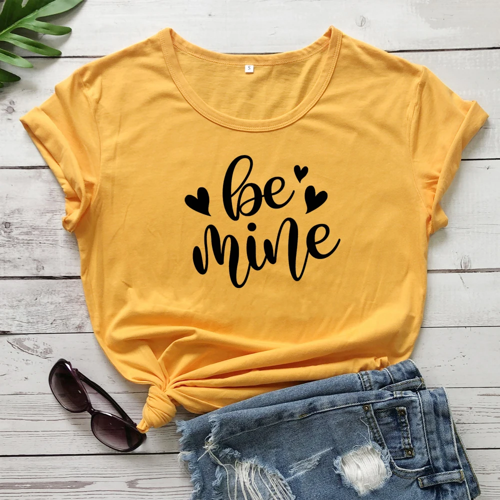 Футболка с надписью Be Mine подарок на день Святого Валентина футболка унисекс
