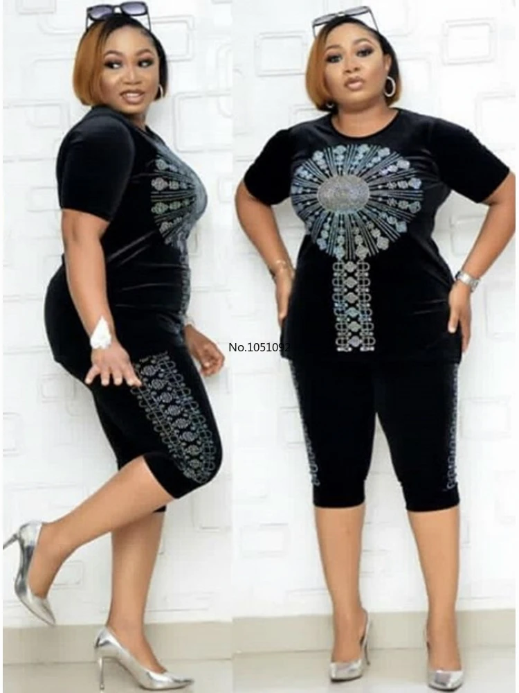 Комплект из 2 предметов женский спортивный костюм модная африканская одежда топ