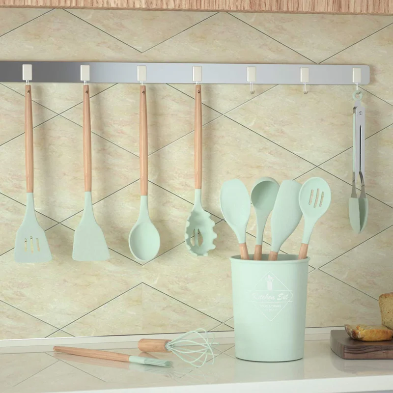 6/12 шт. силиконовые кухонные инструменты ложка лопатка щетка с ведром наборы для