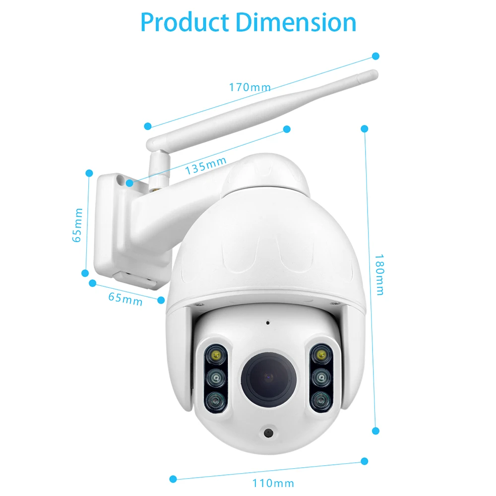 K64A 16X зум WiFi 1080P PTZ ip-камера для лица автоматическое отслеживание Водонепроницаемый Открытый Обнаружение движения ночное видение инфракрасная камера системы безопасности