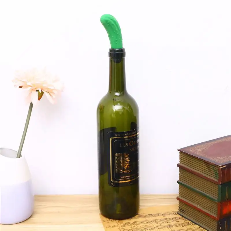 2 шт. Зеленые Силиконовые Многоразовые заглушки для бутылок Огуречная Форма