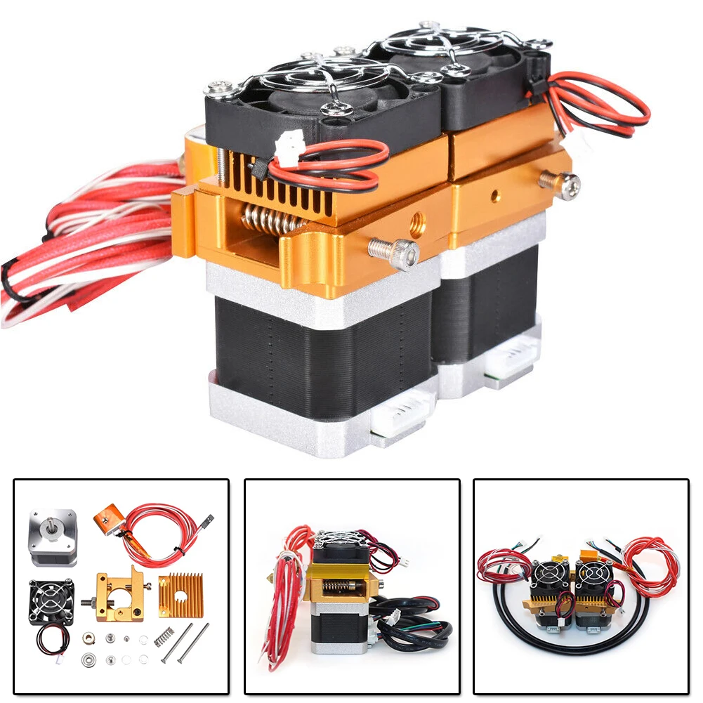 

12V Double nozzle extruder Dual Head Double Print 0.4mm Accessory Parts
