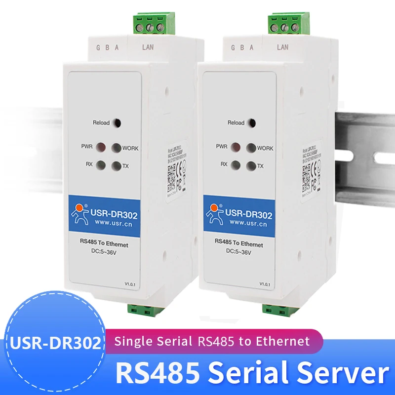 Купи Серверный модуль USR-DR302 Din-рейки с последовательным RS485 на Ethernet TCP IP, преобразователь Ethernet Modbus RTU в Modbus TCP блок RS485, 2 шт. за 3,068 рублей в магазине AliExpress