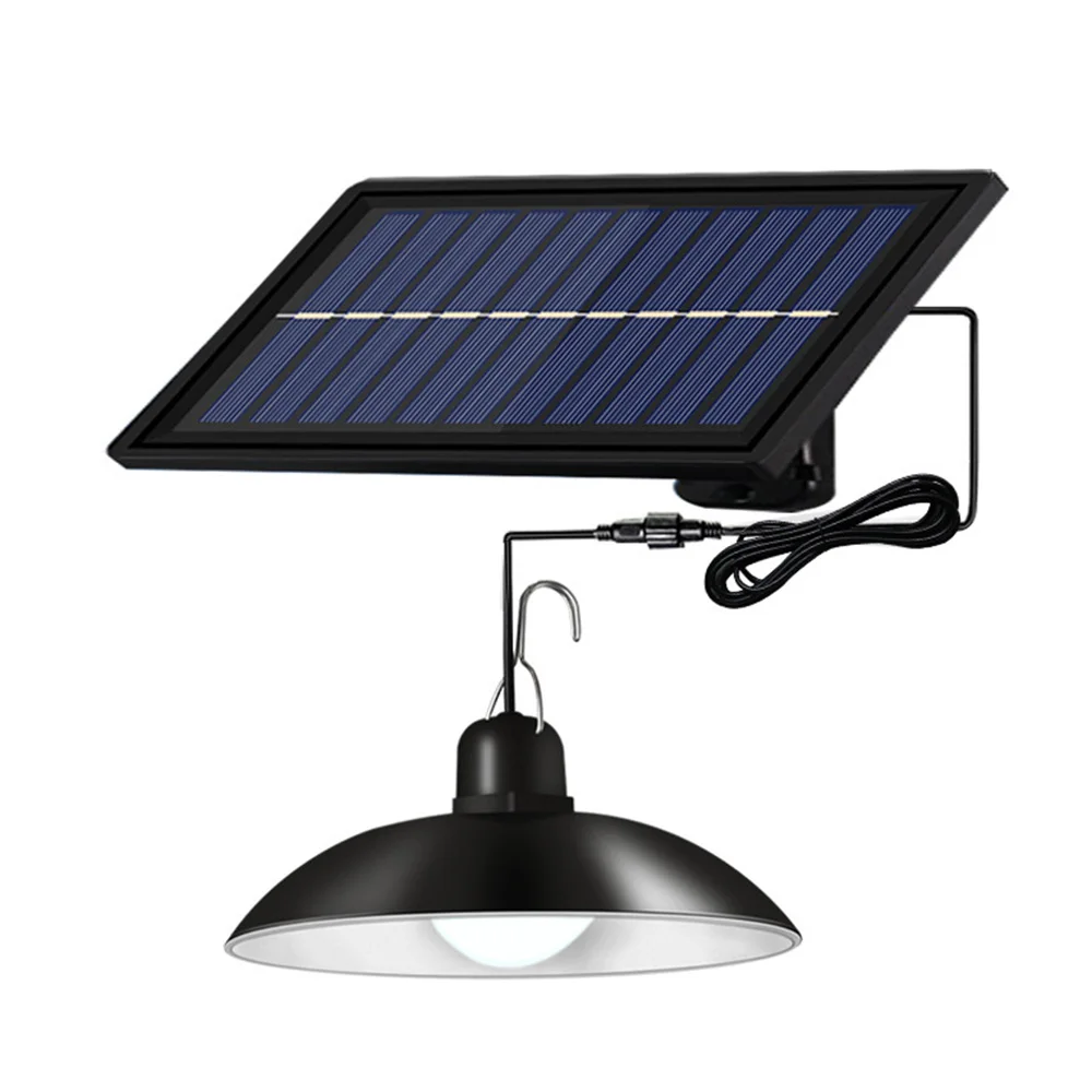 

Solar Pendant Lights Double/Single Head Indoor Outdoor Solar Hanging Lamp with Warm White/White Light for Garden Patio