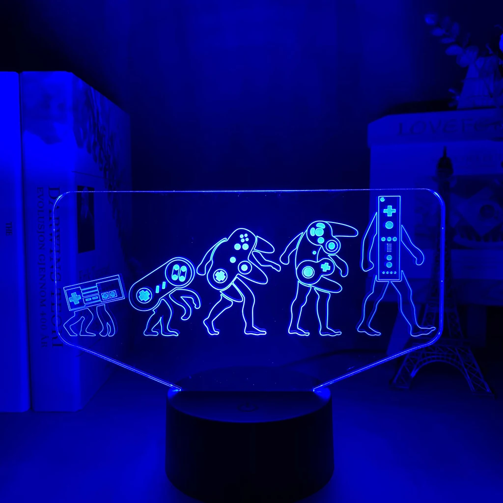 

Акриловый 3d светодиодный светильник для геймпада, эволюсветильник для спальни, игровой комнаты, Декор, крутой подарок ребенку на день рожде...