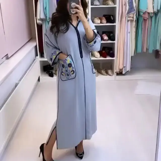 

muslim women long dress printed lady maxi robe elegant female vestiods 2021 caftan marocain Kaftan Ramadan abaya plus size new