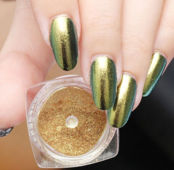 Розовый Золотой Серебряный волшебный зеркальный эффект порошок для ногтей с