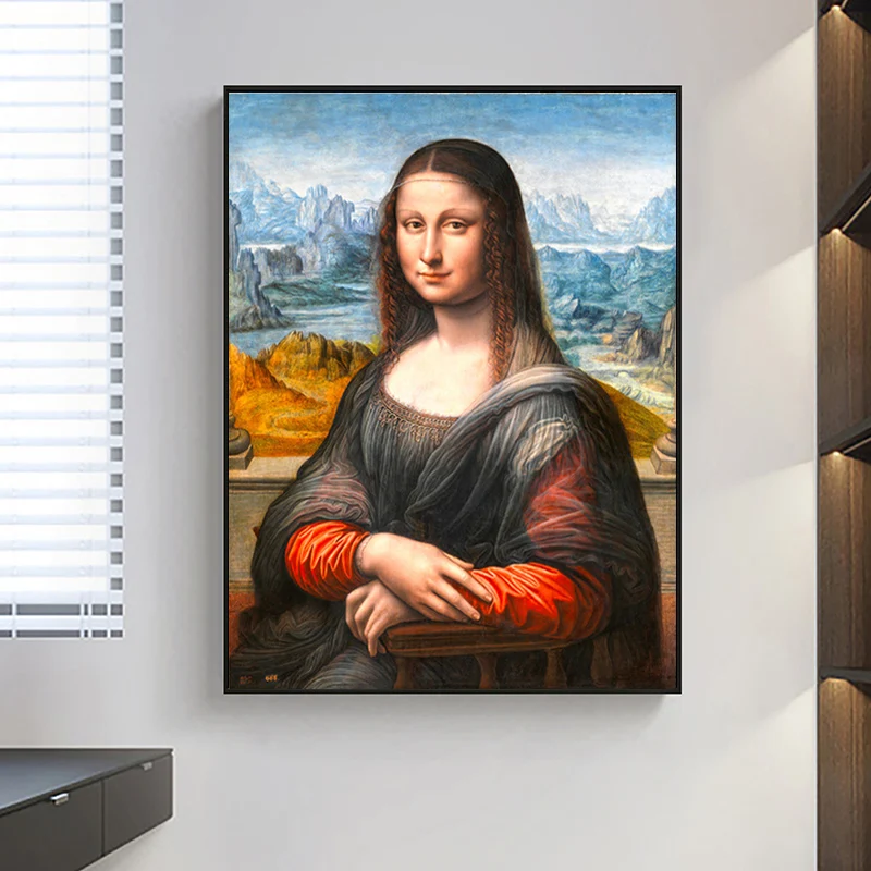 

Smile of Mona Lisa Portrait Canvas Art Painting Reproductions Classical Da Vinci Famous Art Prints for Living Room Decoration