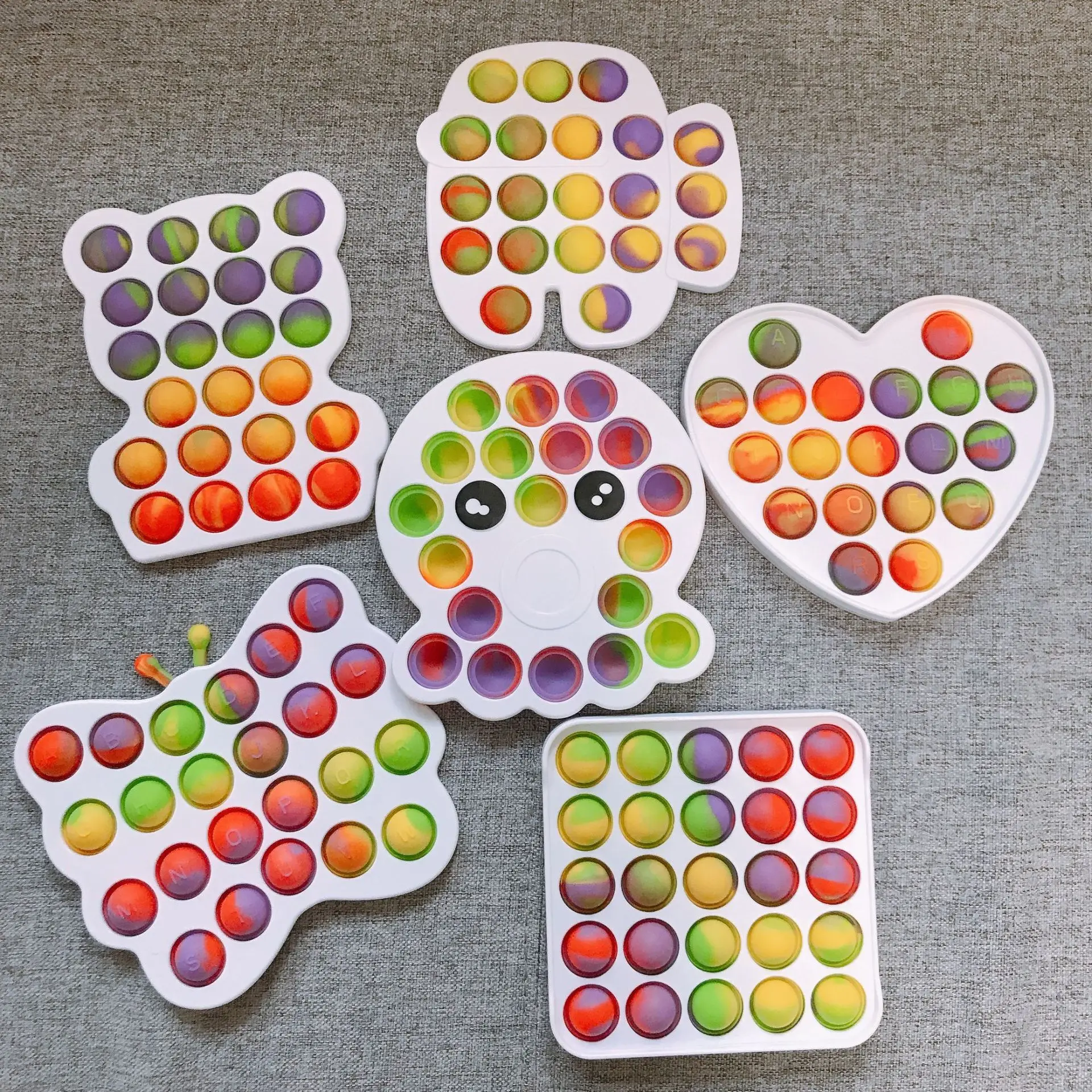 

Colorful Push Fidget Sensory Stress Reliever Autism Needs Anti-stress Pop Rainbow Adult Toys For Children