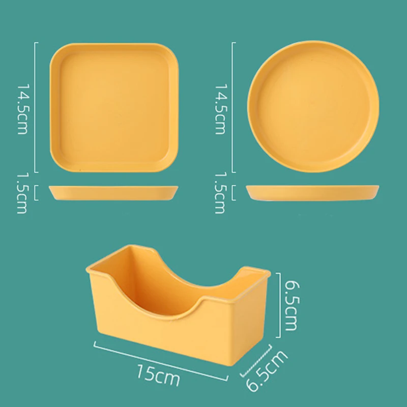 

Home 6 Inch PP Plastic Small Plates Dinner Dish Vegetable Fruit Cake Snacks Plate Dining Table Garbage Tray Trash Container