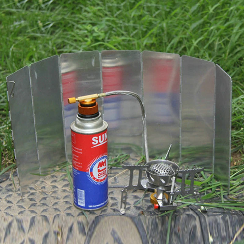 

Foldable Stove Windshield Screens Outdoor Camping Cooking BBQ Gas Stoves Aluminium Alloy Wind Screen Camping Equipment