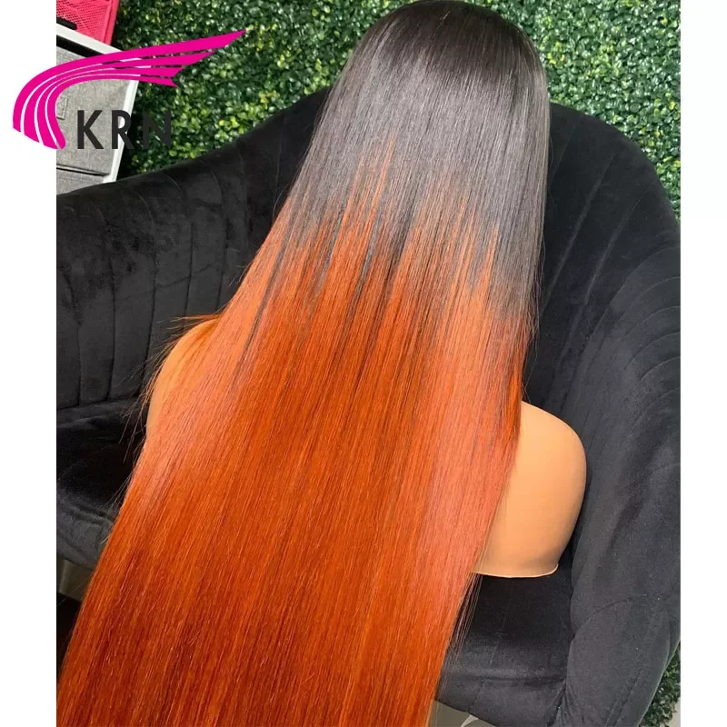 KRN Hair 1B имбирный цвет кружевные передние человеческие волосы стандартные
