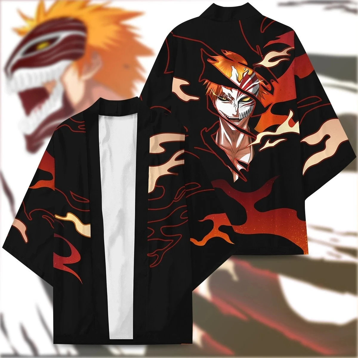 Новое кимоно Kurosaki ichigo из аниме отбеливатель костюмы для косплея хаори