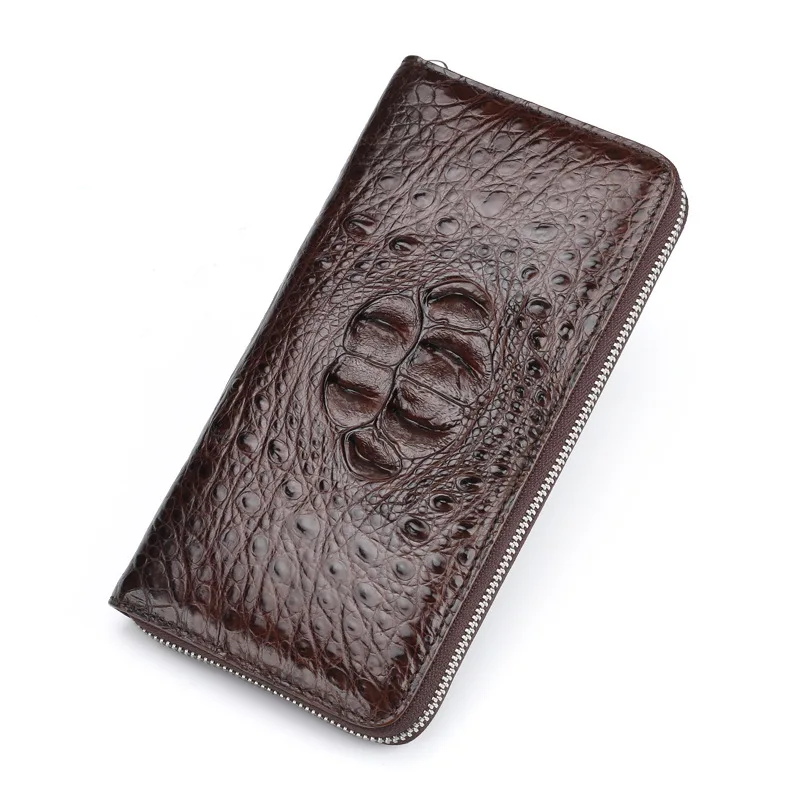 

Crocodile Leather Wallet Men's Leather Wallet Long Zipper Multi-Card-Slot Coin Purse Wallet Men 2021 New