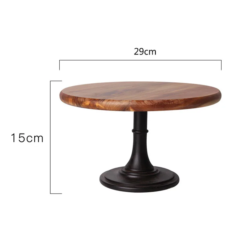 11 4 дюймовый Круглый Деревянный Торт и десерт пьедестал стенд с черной основой