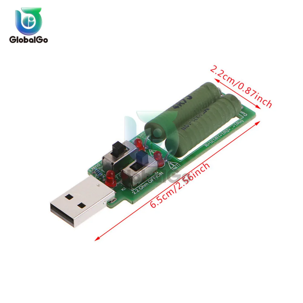 Миниатюрный разрядный USB-резистор с выключателем 1A 2A светодиодный индикатор