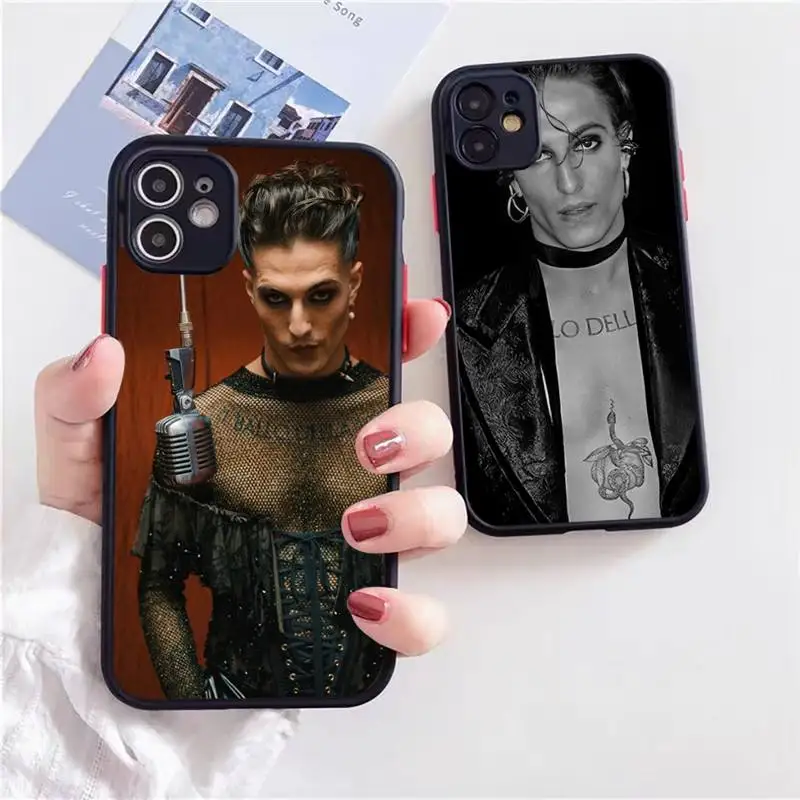 

Maneskin Damiano David Phone Case For iphone 13 12 11 xr xs x 7 8 pro max Light black Soft TPU Silicone Clear Case Cover