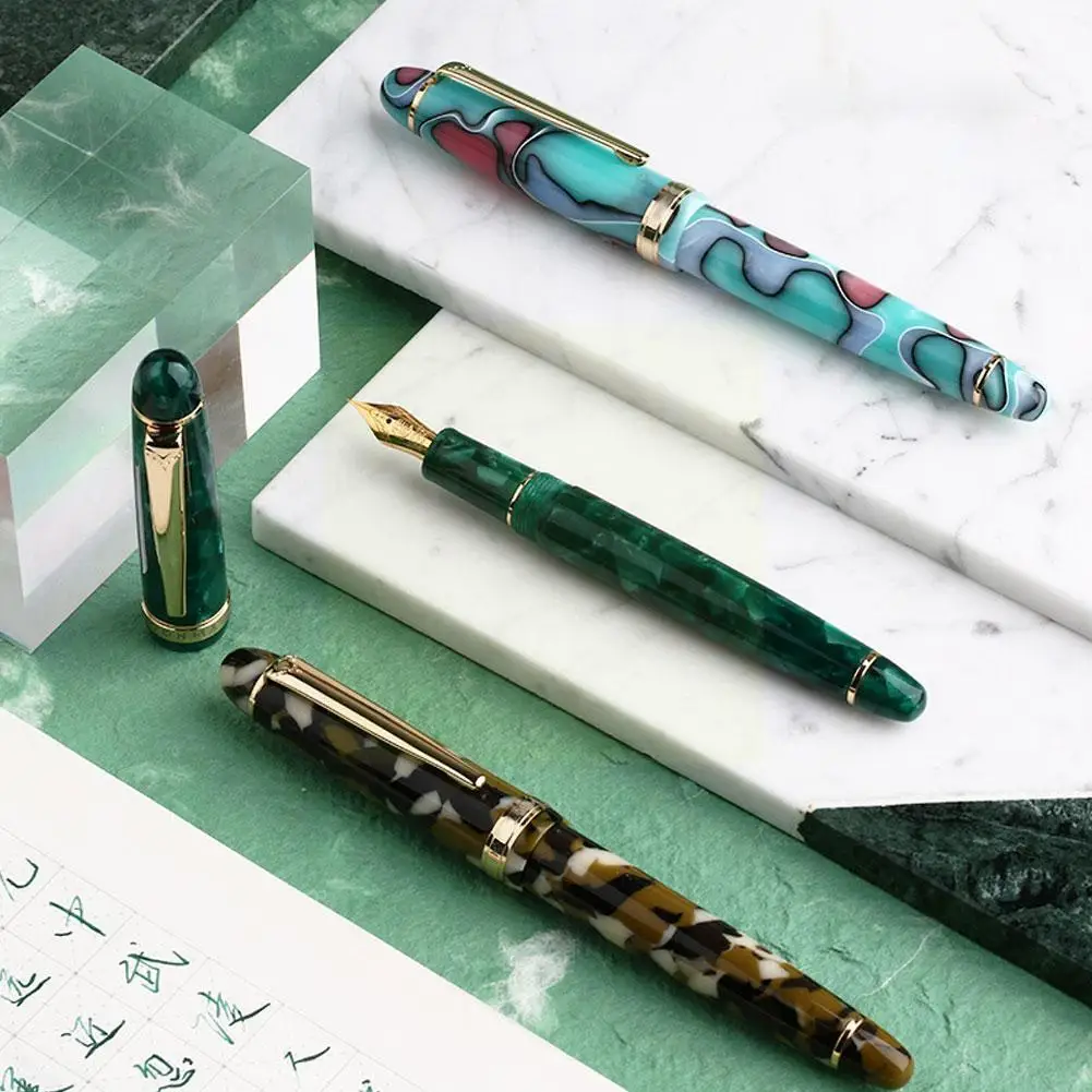 

Color Resin Fountain Pen Gold-plated Writing Office Non-slip Stationery Fountain Pen Gift Adult Student A6i8