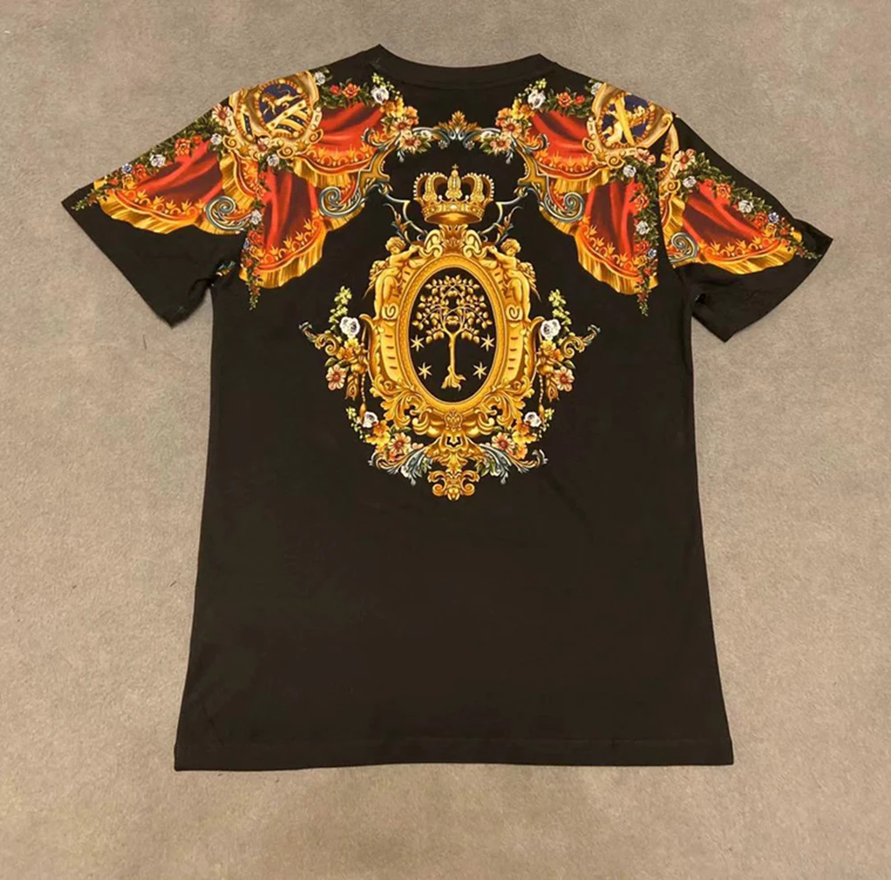 Футболка DUYOU с принтом короны для мужчин и женщин 100% хлопок летняя футболка