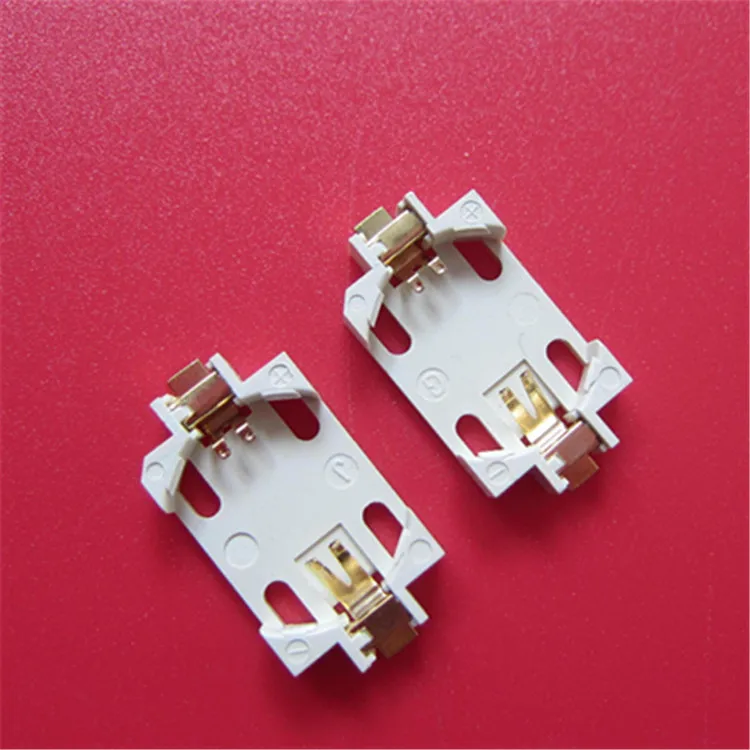 

1200pcs/lot Gold Plated CR2032 2016 3V SMT Cell Button Batteries Holder Socket Case Battery Holder Plastic Box BS-2032-6