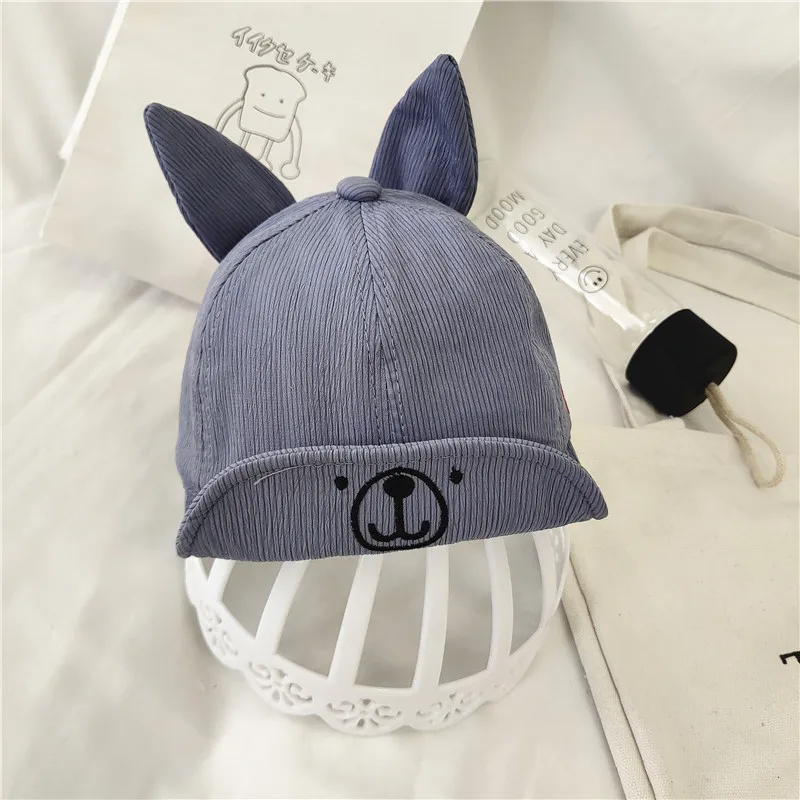 

Детские шапки, для мальчиков, для девочек, на весну и осень, Корейская версия, бейсбольная кепка с тонким медведем, солнцезащитный экран, шап...